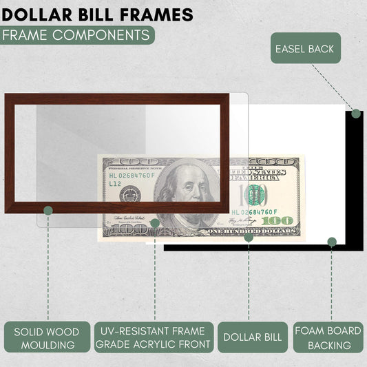 Mahogany First Dollar Currency Frame