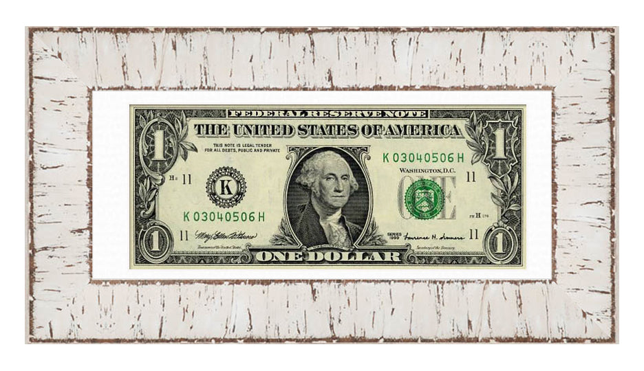 Dollar Bill Currency Frame (Style 8) - corner and profile view