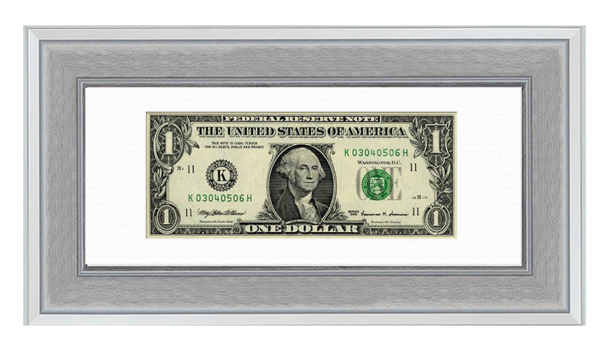 Dollar Bill Currency Frame (Style 9) - corner and profile view