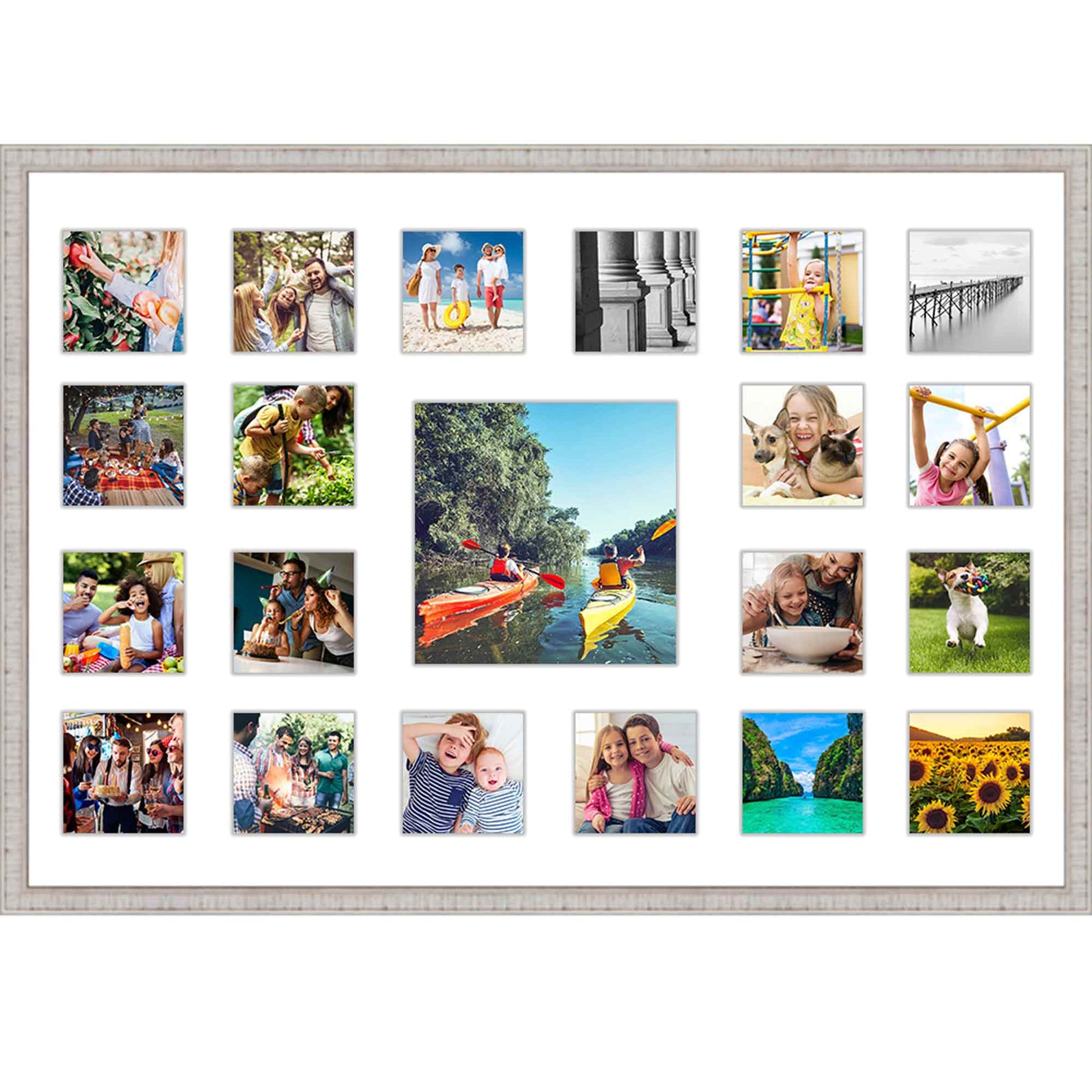 White Collage Frame - corner and profile view