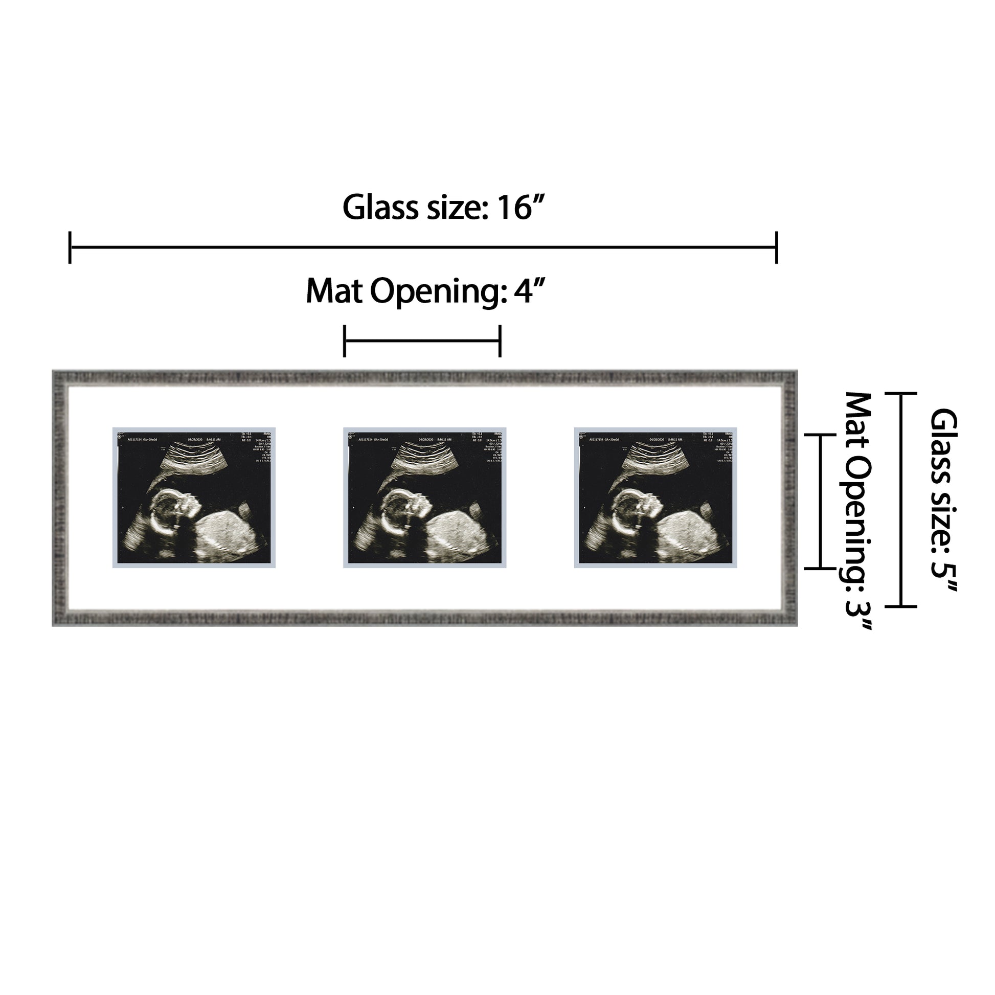 Rustic Silver Sonogram Frame