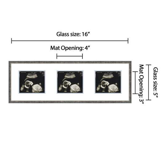 Rustic Silver Sonogram Frame