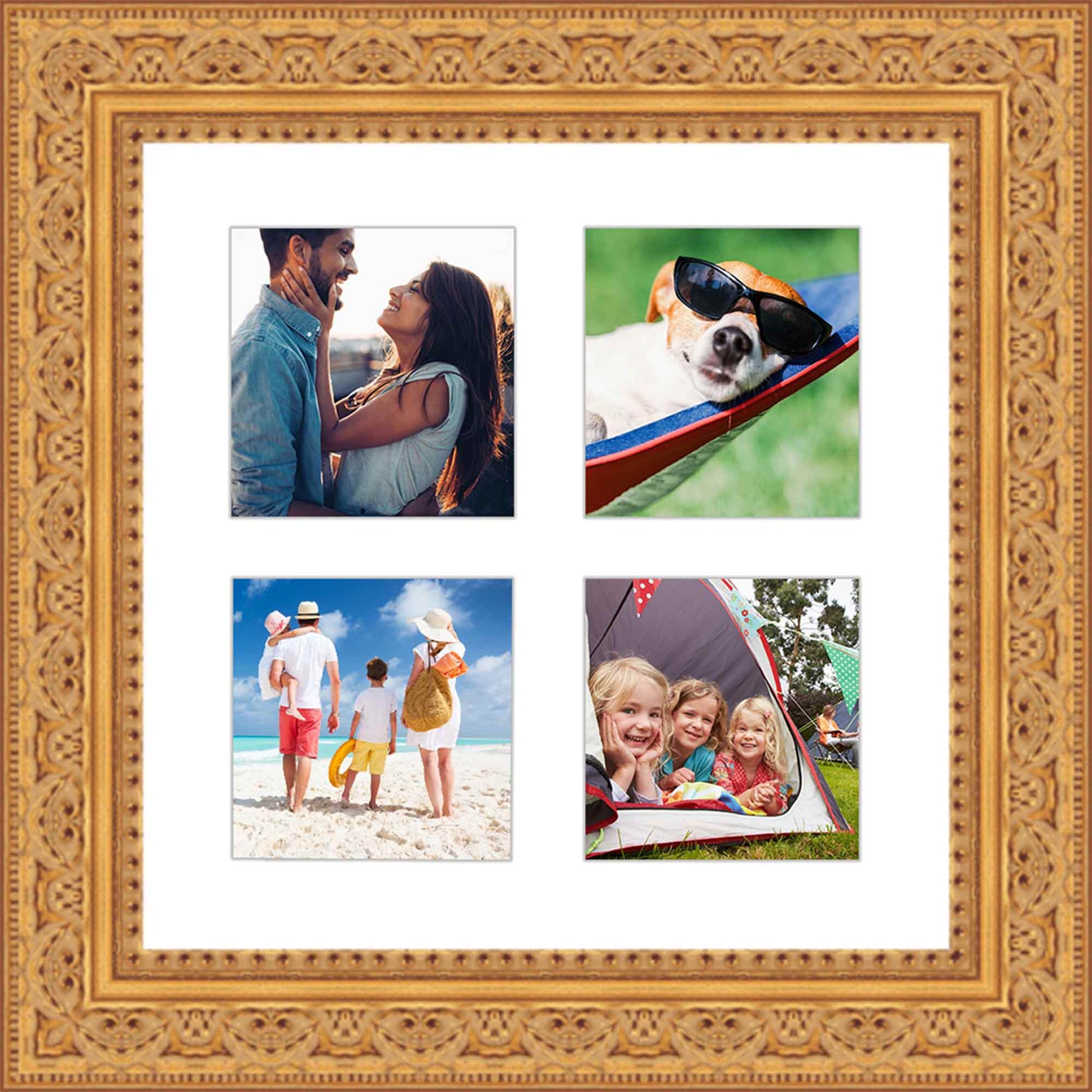 Gold Collage Frame - corner and profile view