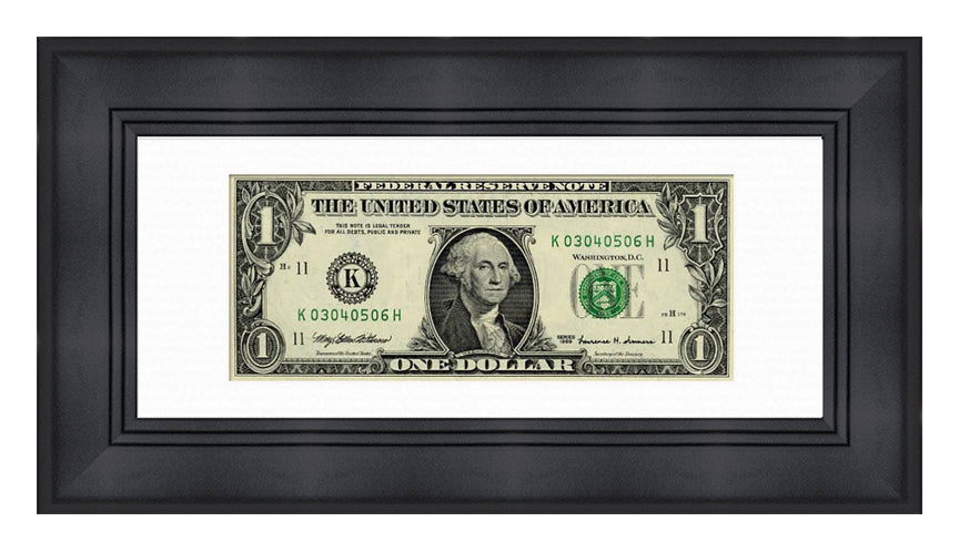 Traditional Black First Dollar Currency Frame