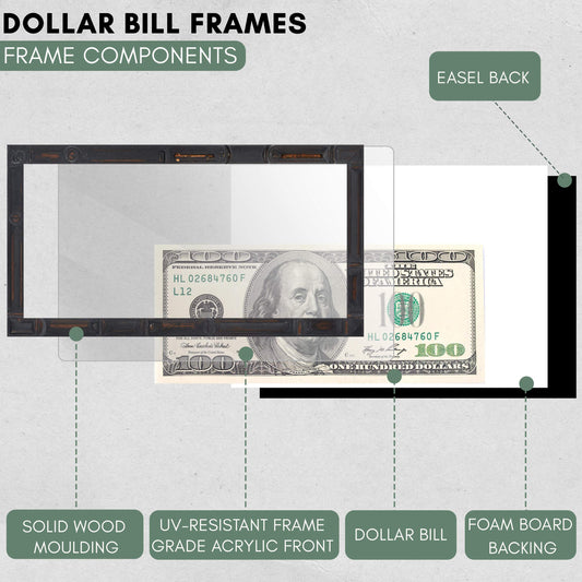 Walnut Bamboo First Dollar Currency Frame