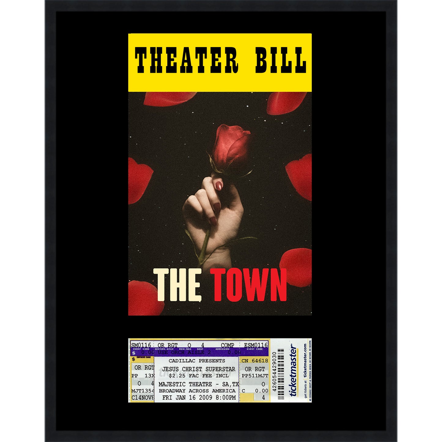 Ticket and Photo Memory Frame (Style 8) - corner and profile view