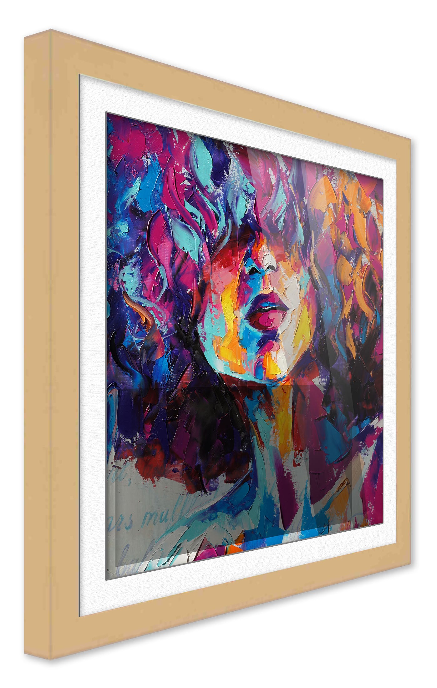 Natural Collage Frame with White Frame Mat