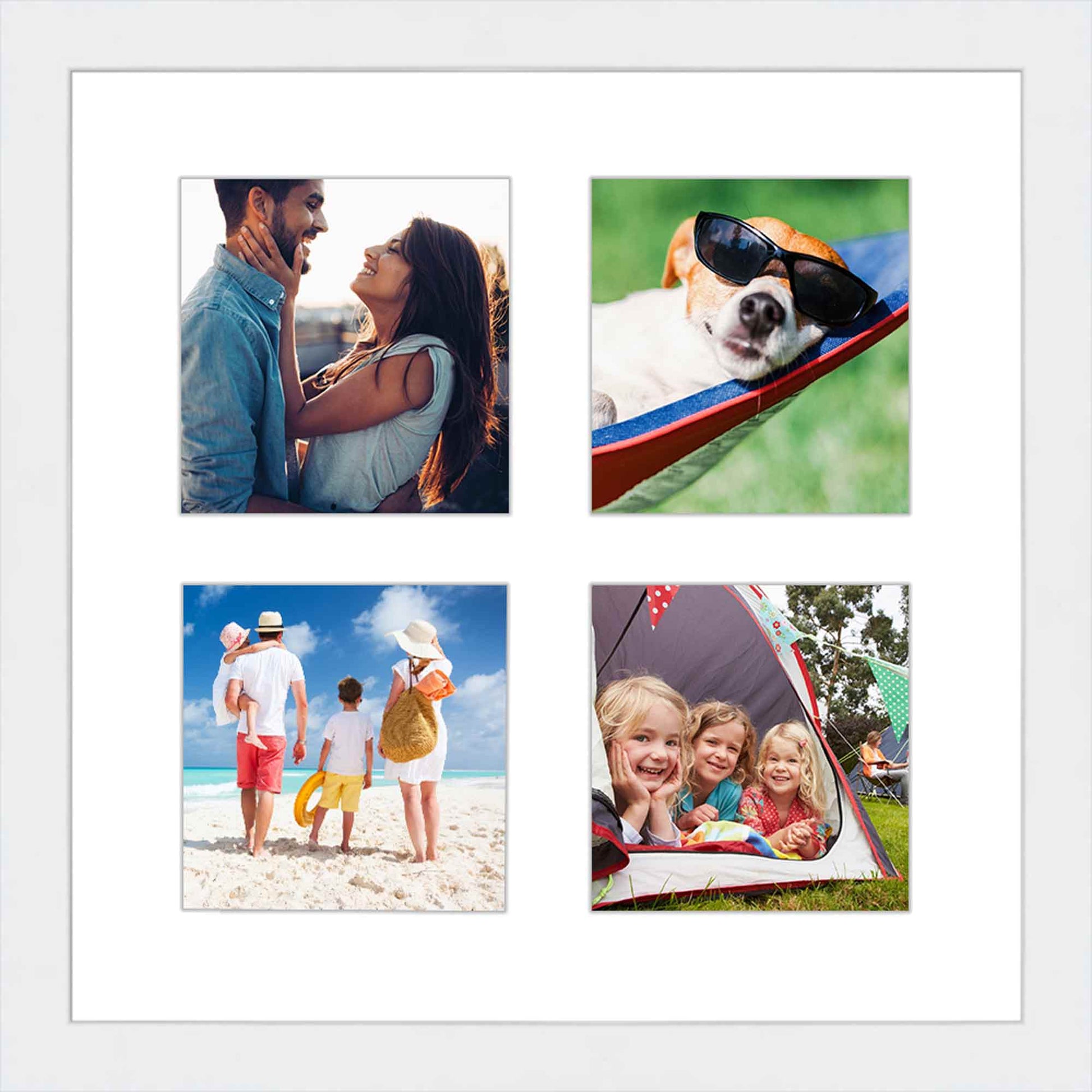 Genuine Wood Mixed Collage Frame (Style 4) - corner and profile view