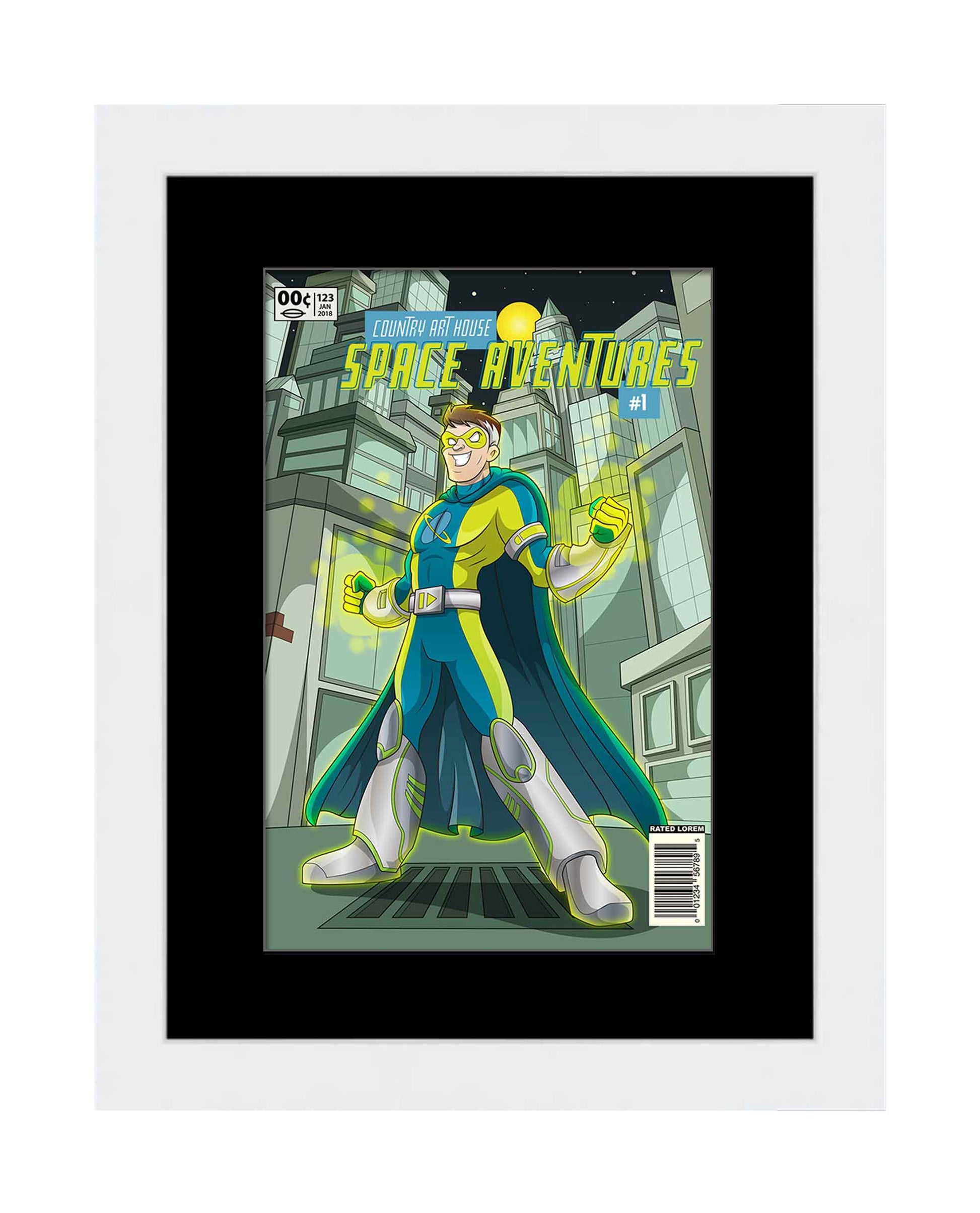 Comic Book Frame White Matted - included components