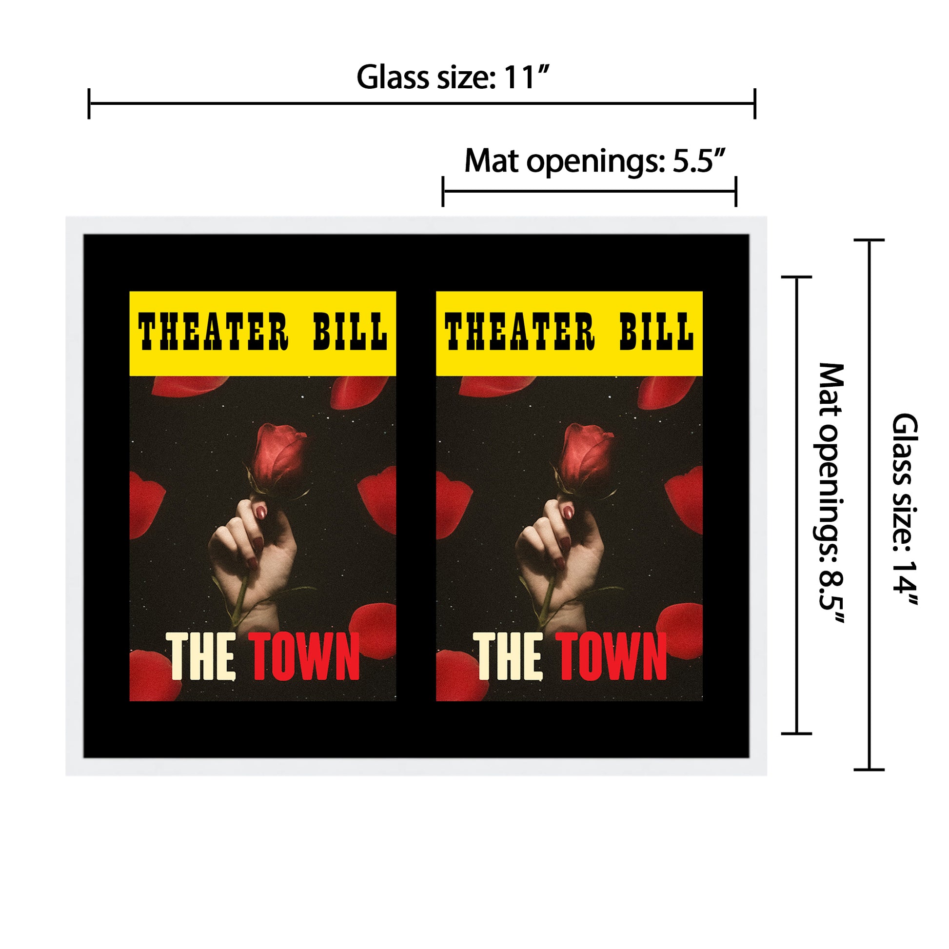White Wood Playbill Holder Frame
