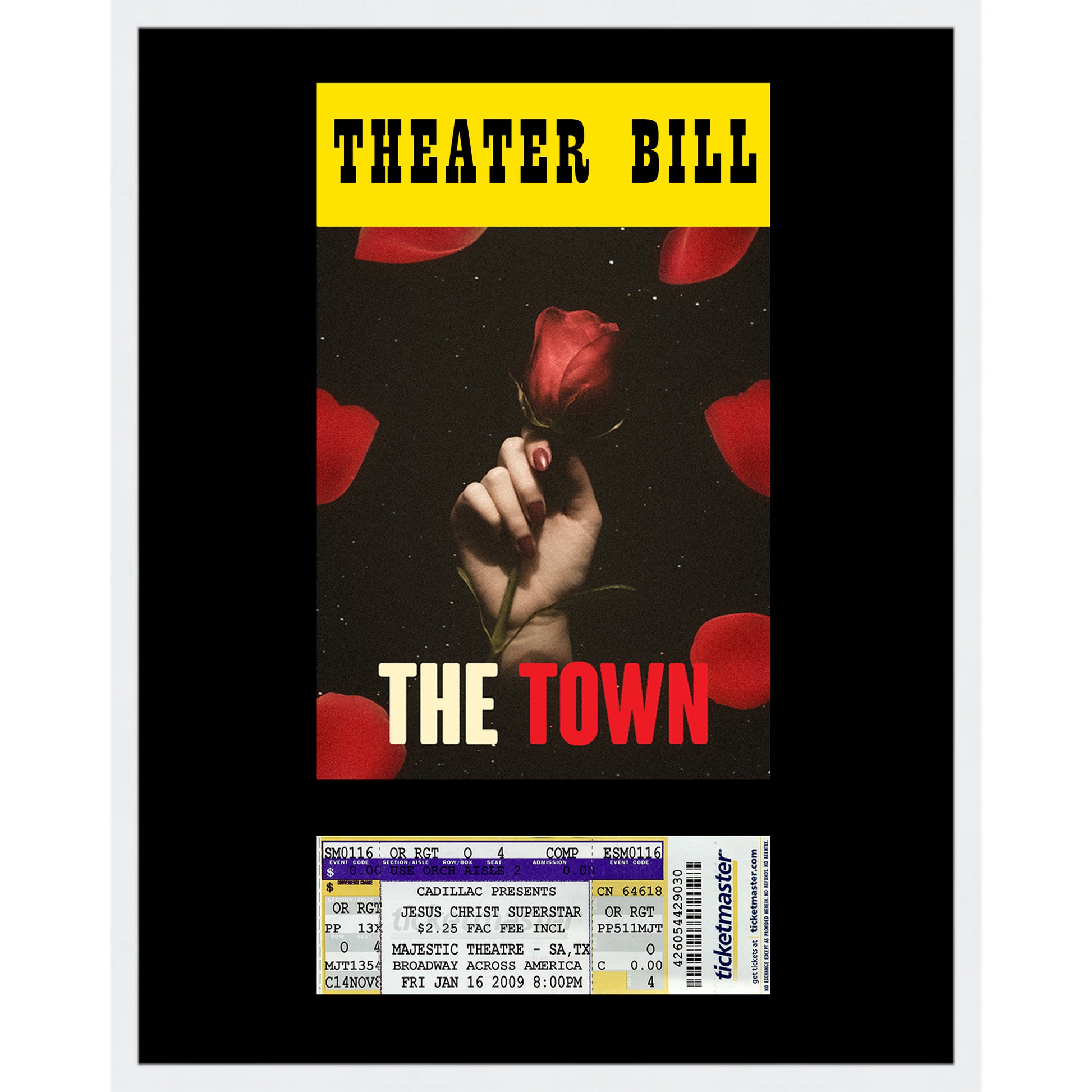 Ticket and Photo Memory Frame (Style 11) - corner and profile view