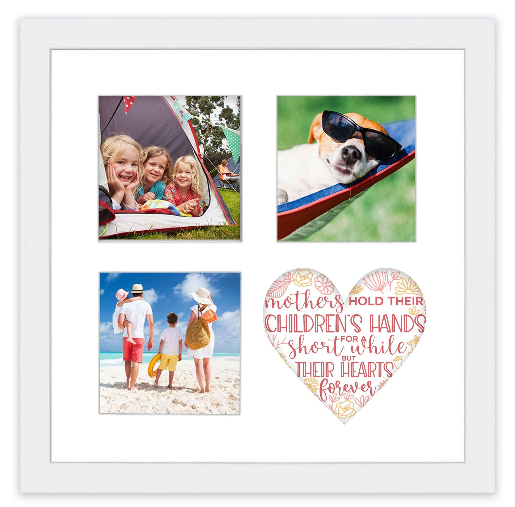 White Collage Frame with Collage Mat - corner and profile view