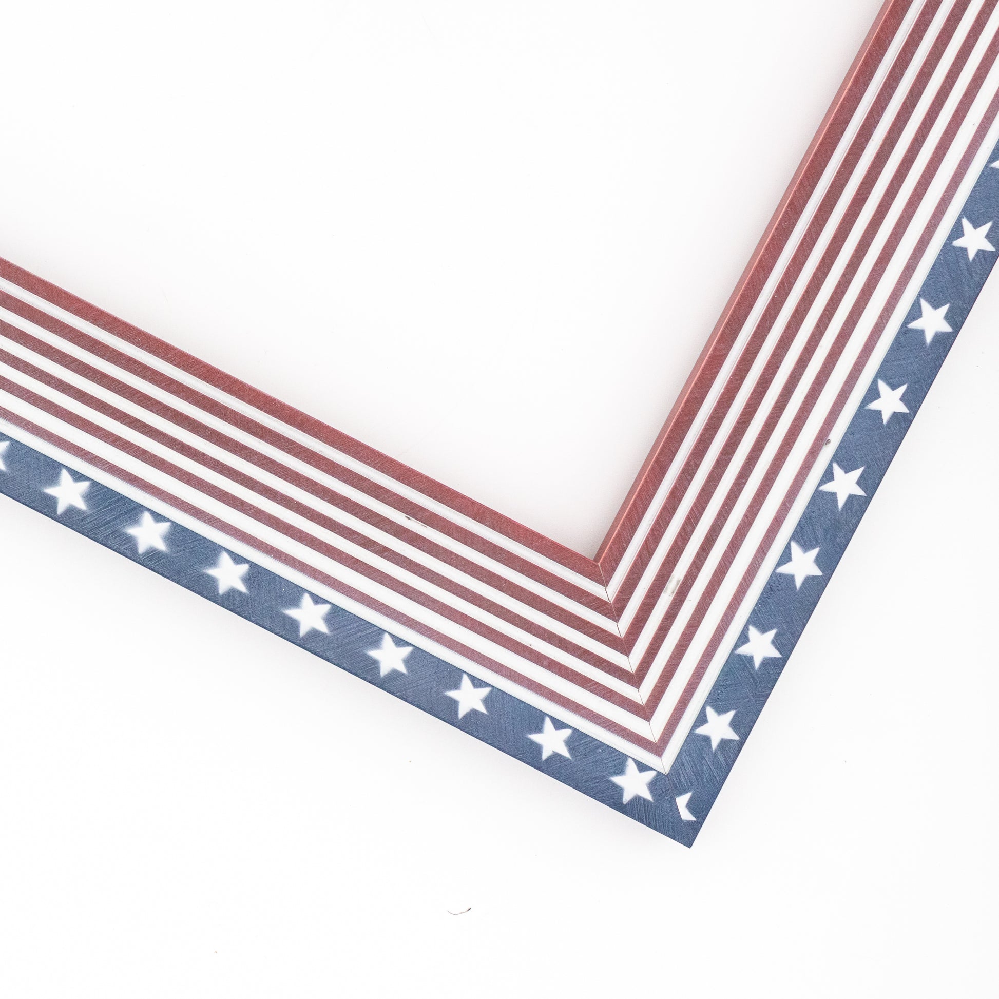 American Flag Cork Board Frame - corner and profile view