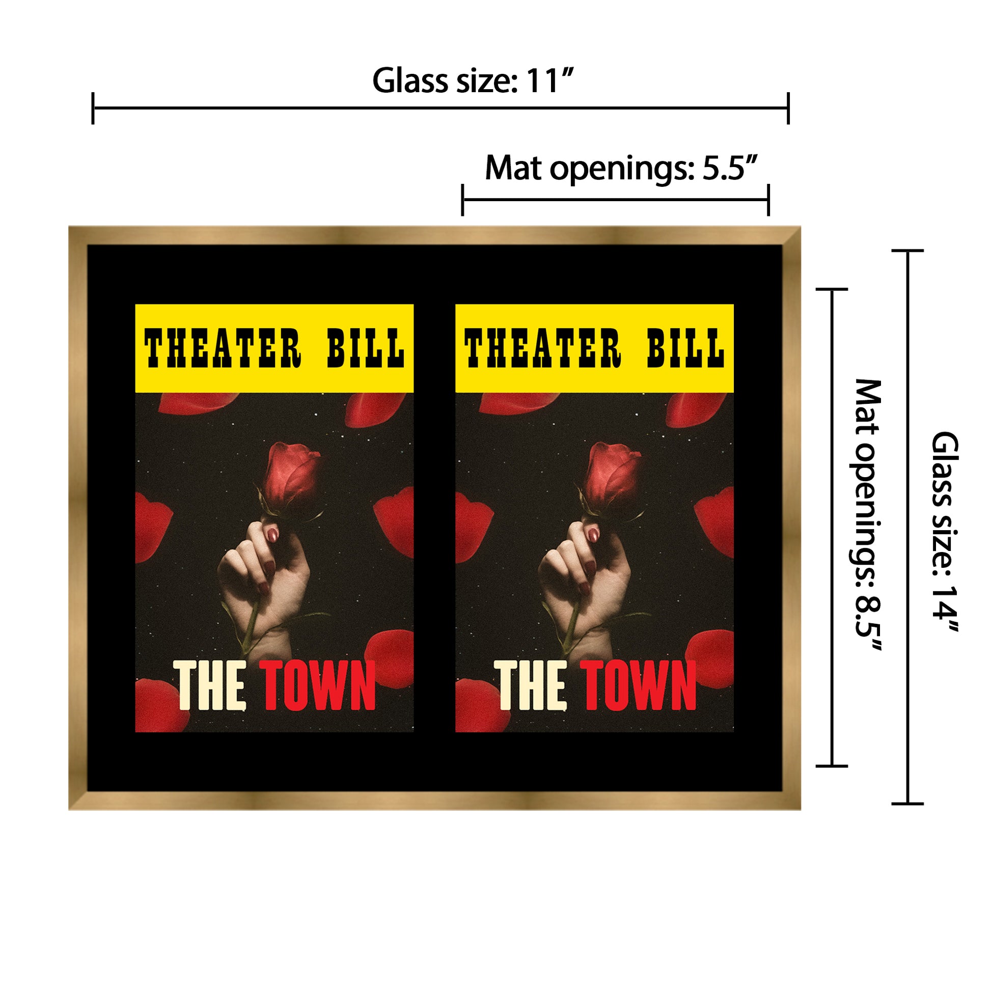 Bronze Gold Playbill Frame