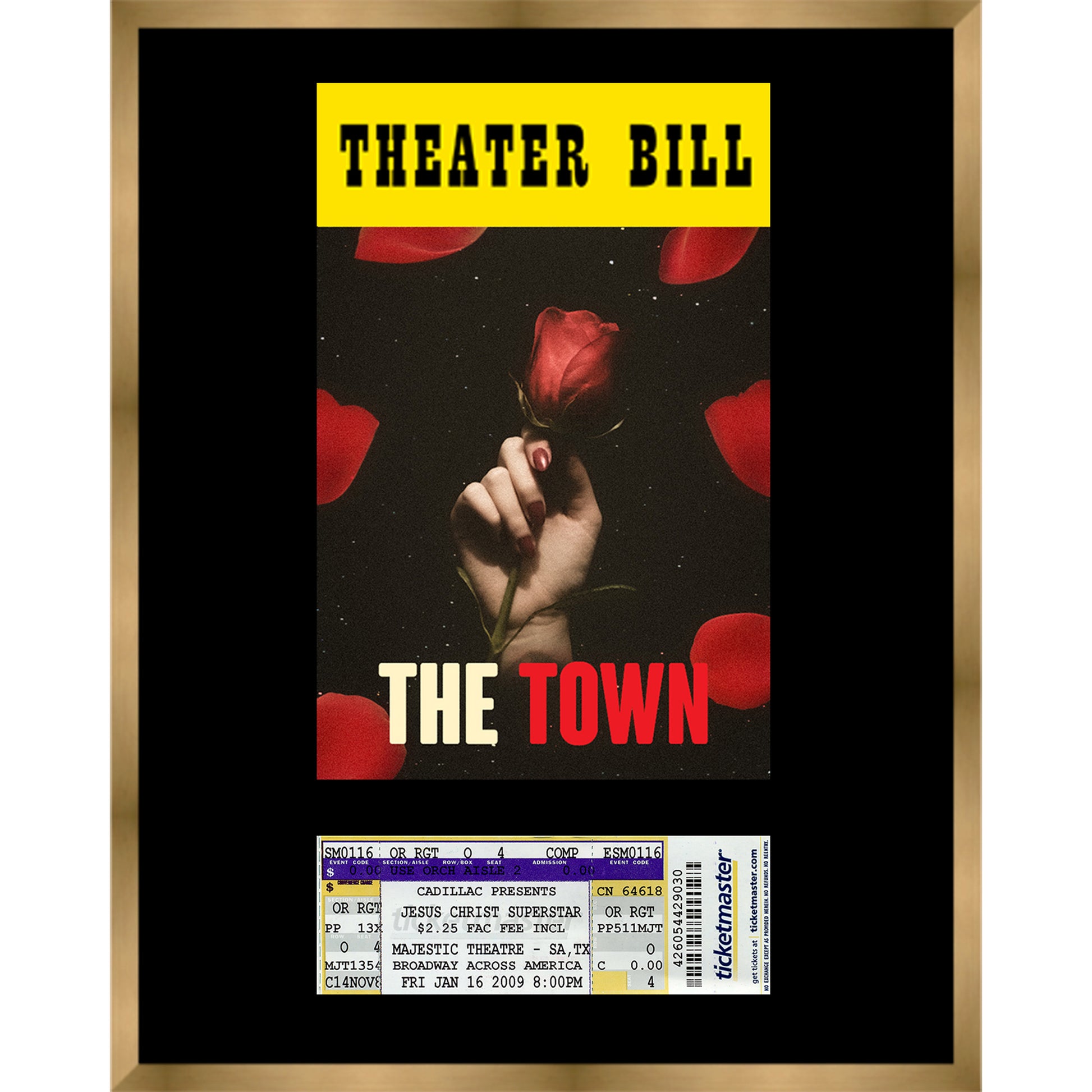 Wood Ticket Frame - corner and profile view