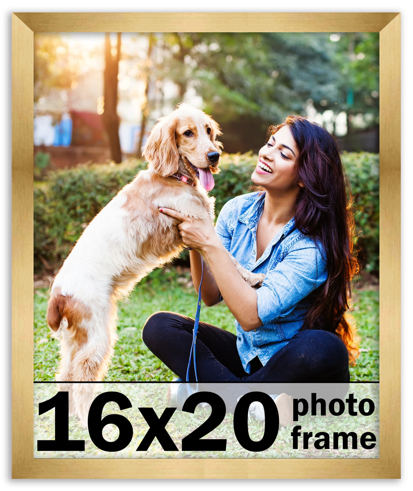 Frame Gold Bronze Picture A3 Frame - Modern Photo Frame Includes UV Acrylic Shatter Guard Front, Acid Free Foam Backing Board, Hanging Hardware Wood Wall Frames for Family Photos - no Mat