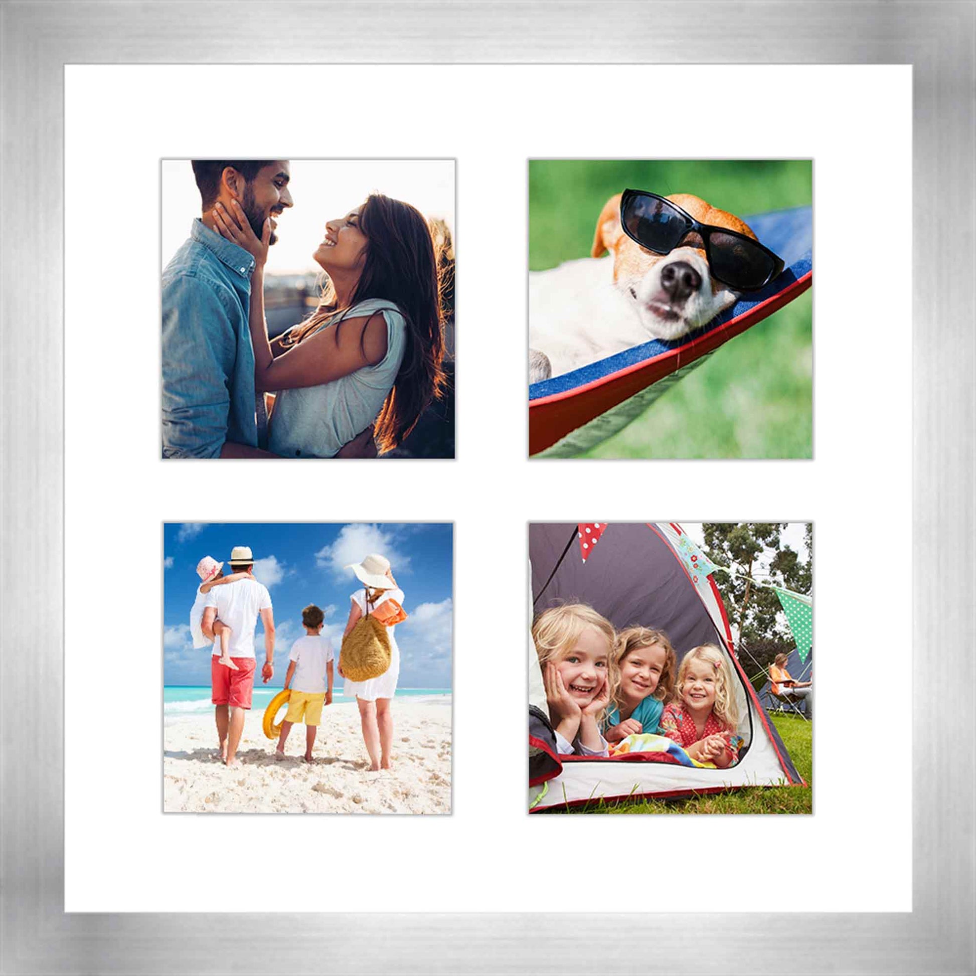 Genuine Wood Mixed Collage Frame (Style 5) - corner and profile view