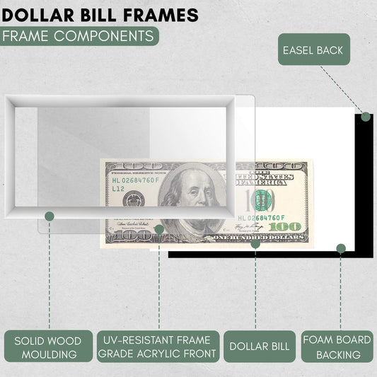 Silver First Dollar Currency Frame