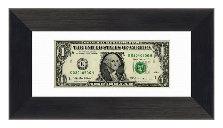 Dollar Bill Currency Frame (Style 15) - corner and profile view