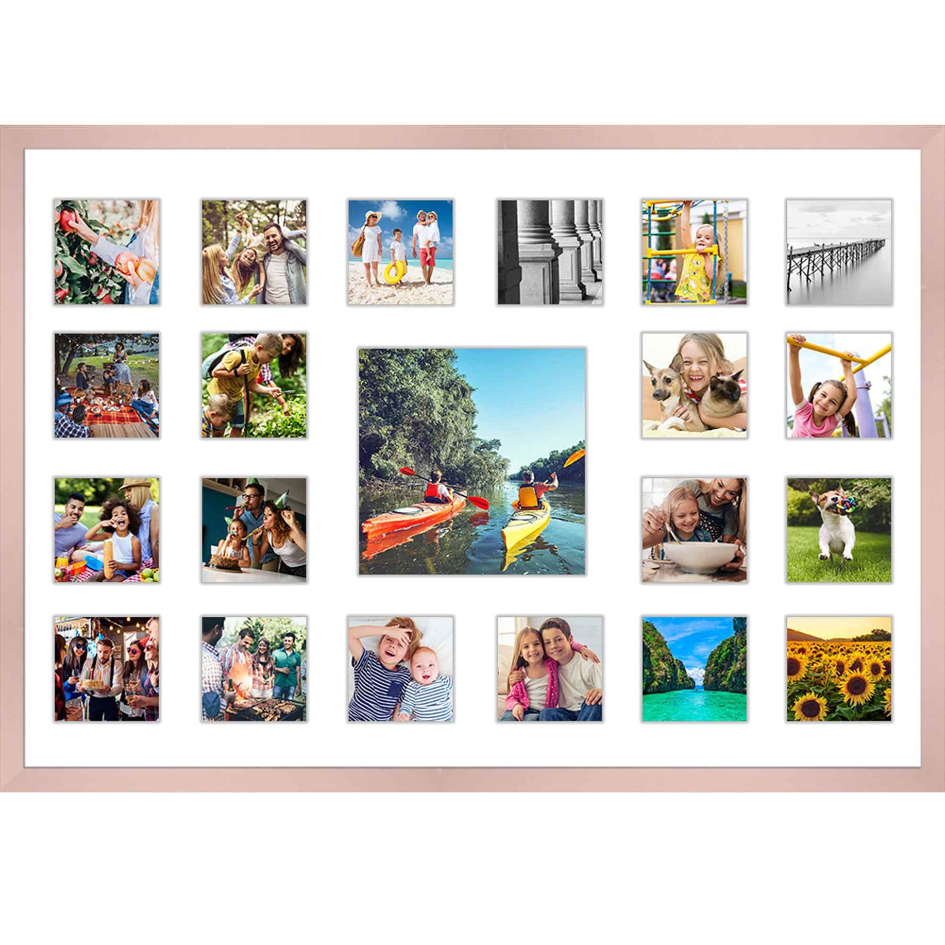 Rose Gold Collage Frame - corner and profile view