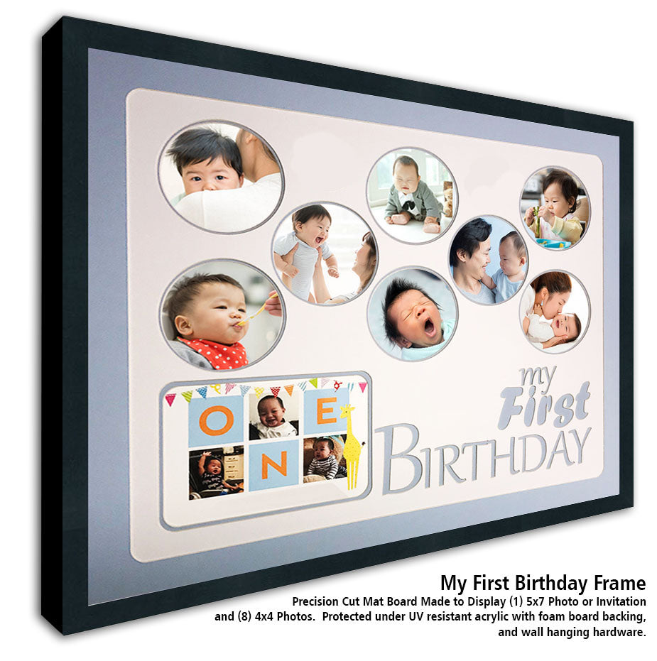 Baby's Boys First Birthday Collage Frame