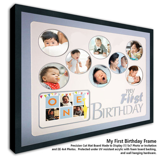 Baby's Boys First Birthday Collage Frame