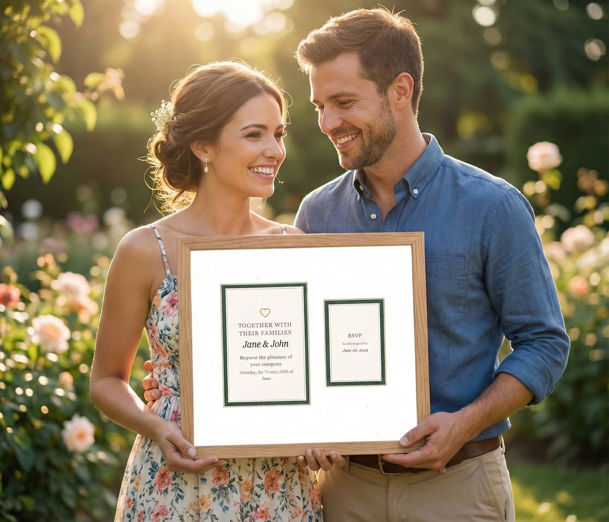 Treasured Square Invitation and Photo Keepsake Frame (Style 12) - included components