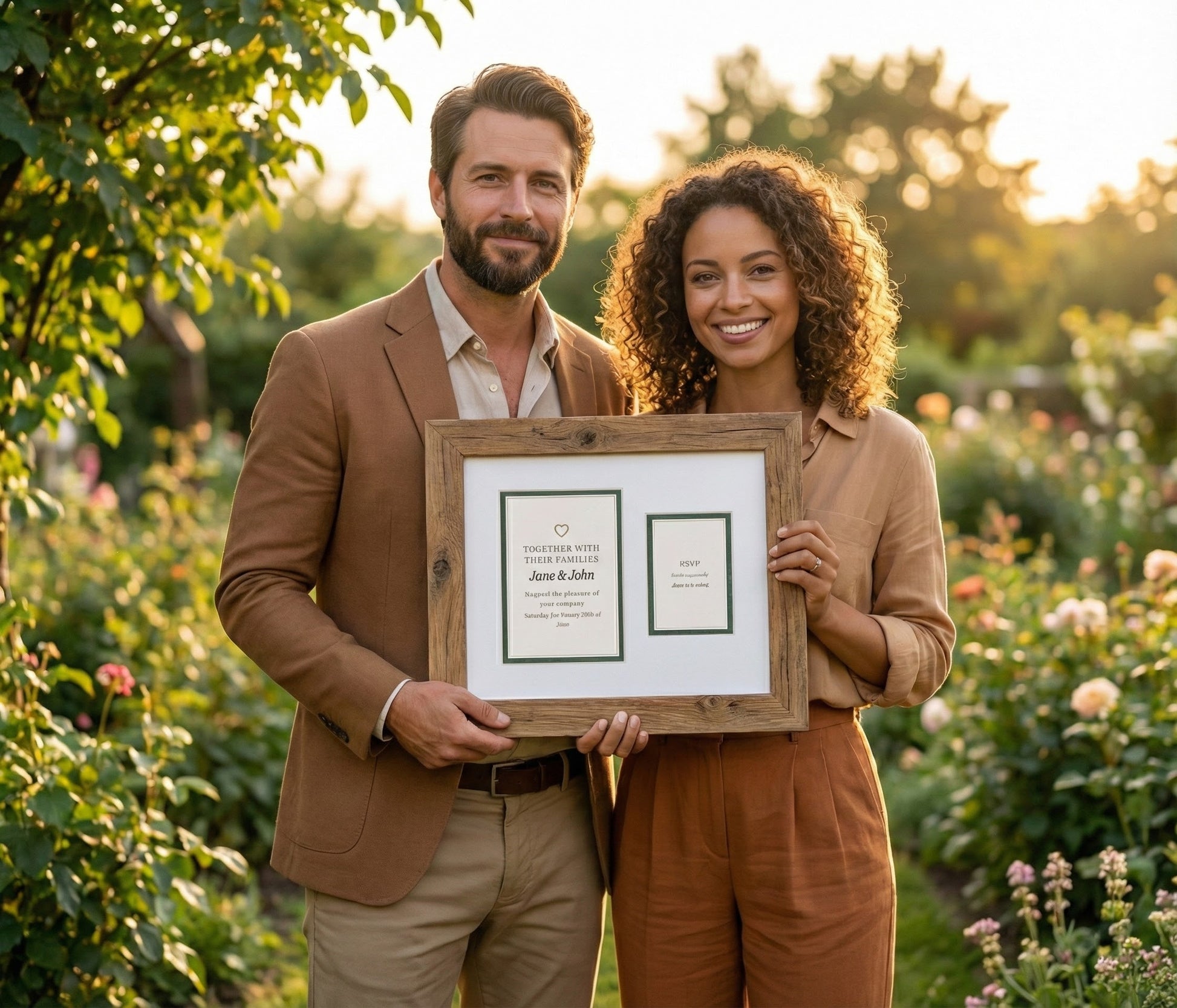 Treasured Square Invitation and Photo Keepsake Frame (Style 10) - angle view
