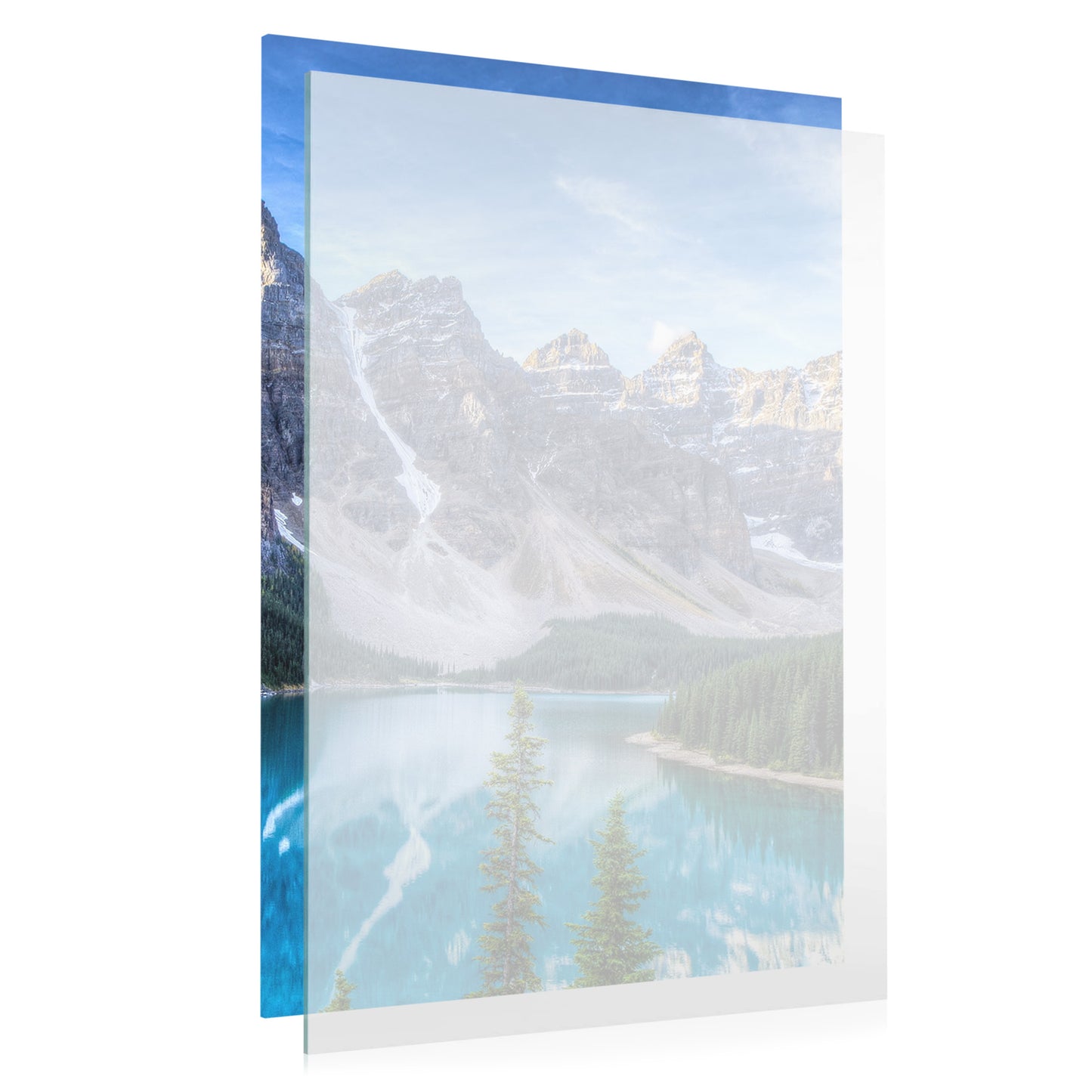CountryArtHouse Non-Glare Acrylic Replacement for 16x20 Picture Frame, Replacement Plexiglass for 16x20 Photo Frame, UV-Resistant Non-Glare Acrylic Cover Sheet - corner and profile view