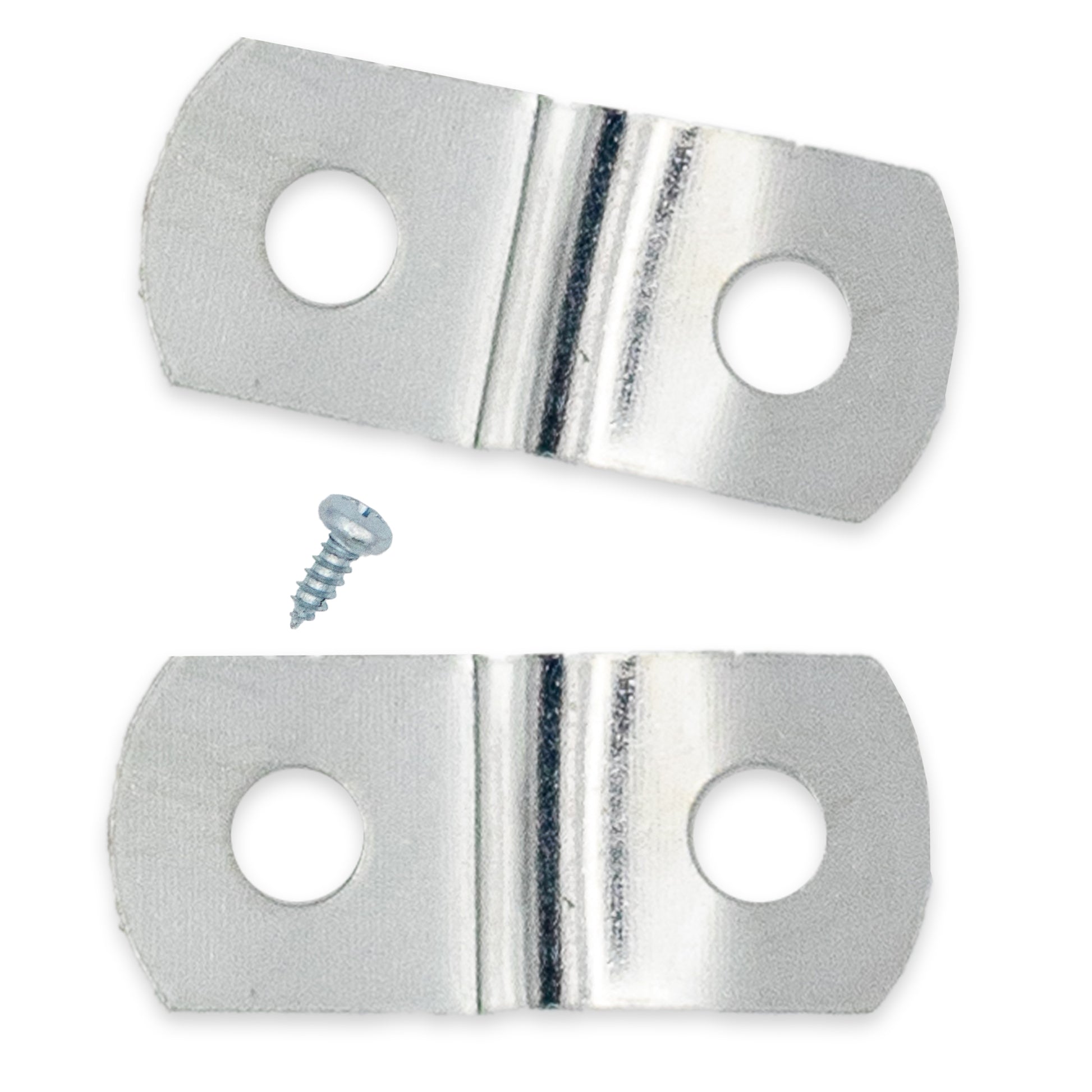 Bluemoona 100 Sets - 10mm 3/8" Triangle D-Ring Picture Photo Frame Hangers Single Hole with Screws Small Strap (Nic - corner and profile view