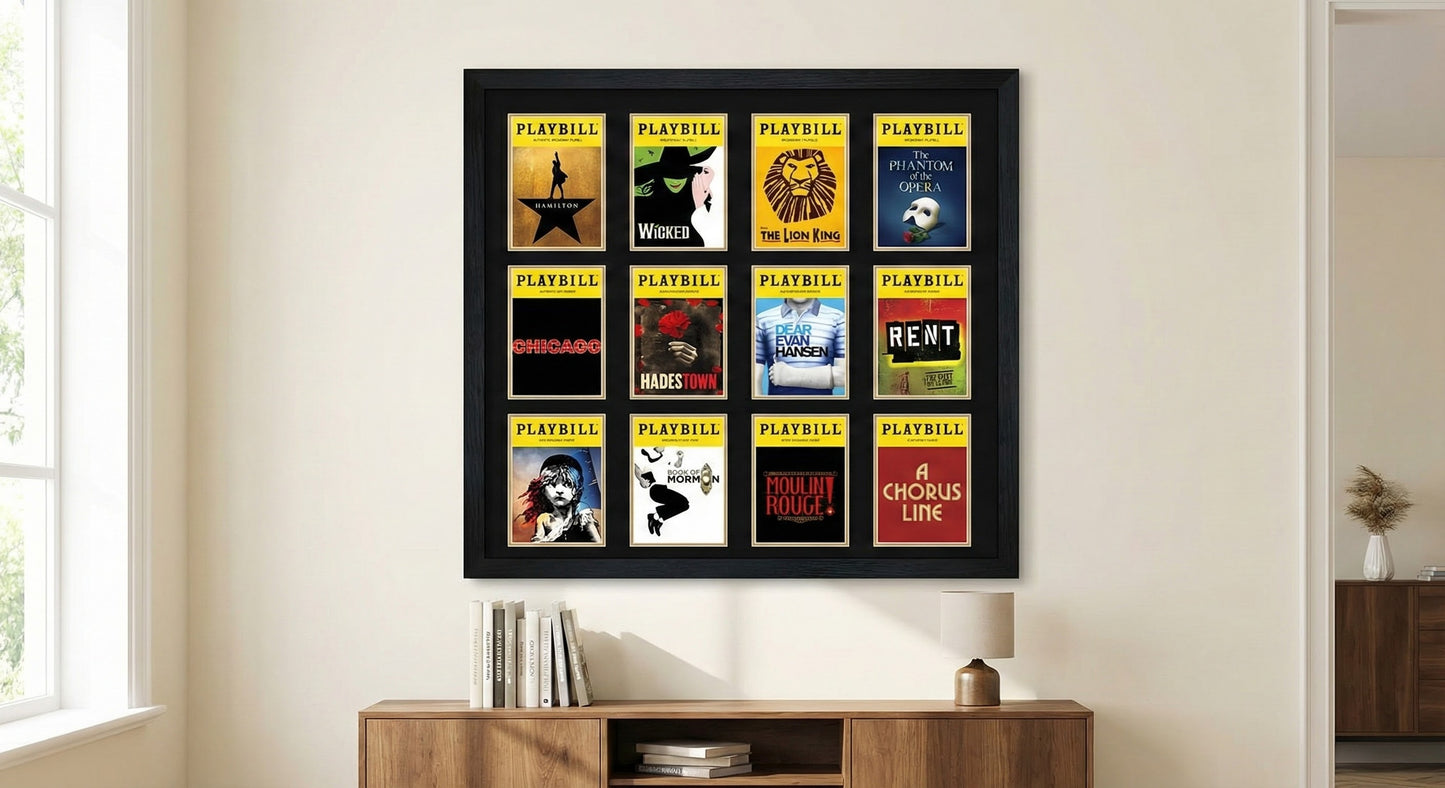 Three Playbill Keepsake Frame (Style 5) - included components