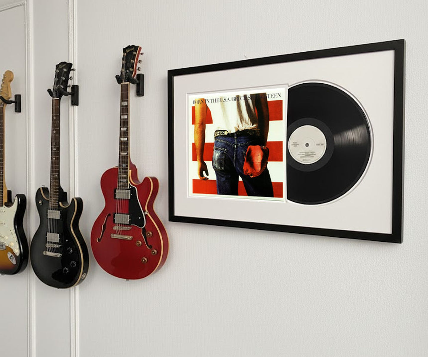 Hardwood Album Cover Keepsake Vinyl Record Frame (Style 3) - angle view