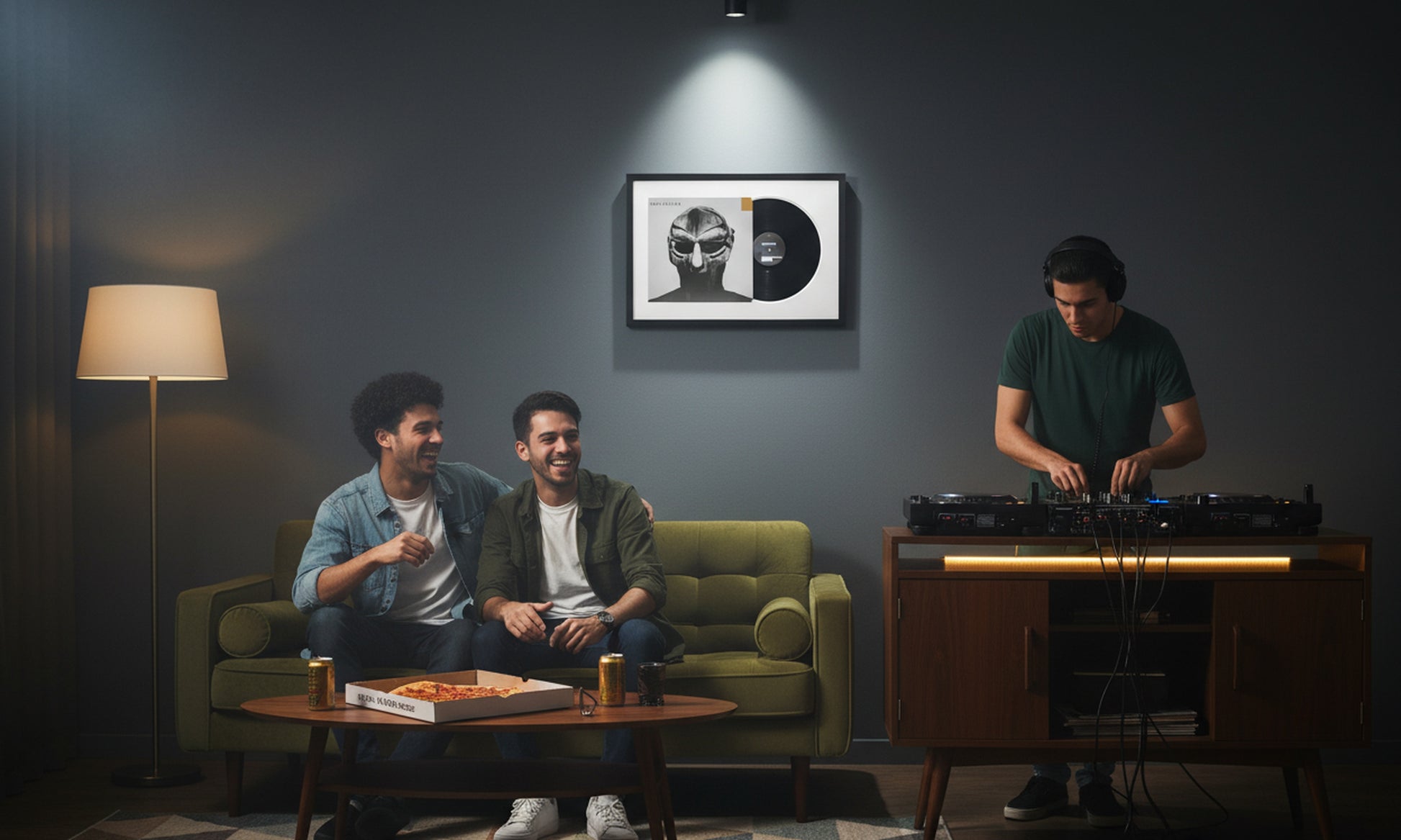 Hardwood Album Cover Keepsake Vinyl Record Frame (Style 3) - close up