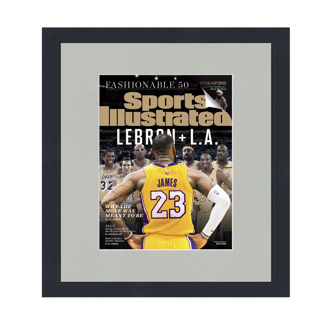 Sports Illustrated (94-Current) Magazine Display Frame with Gray Mat - corner and profile view
