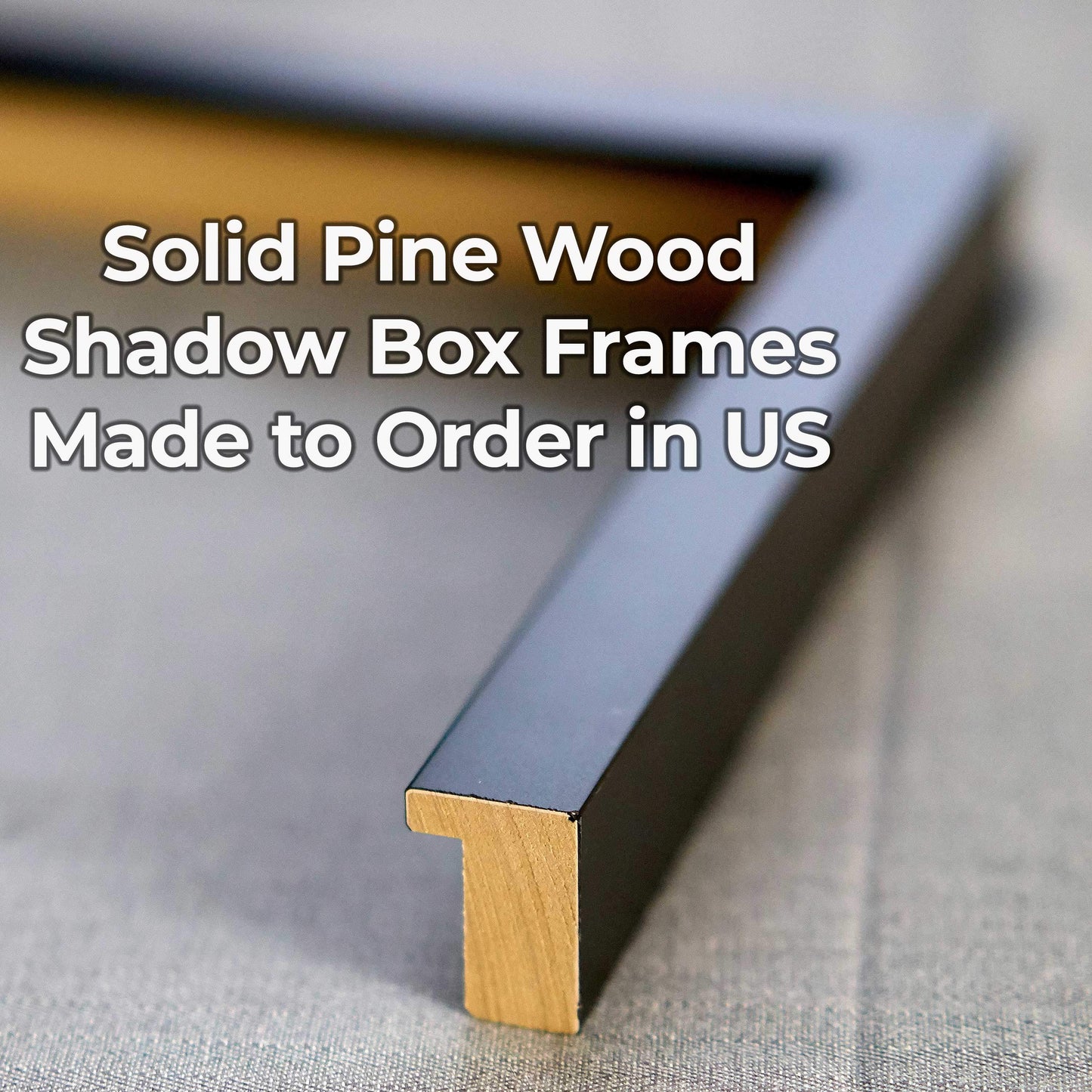 Shadow Box Gallery Wood Frames - Charcoal Gray DEEP Shadowbox Frame with a Display Depth of 3/4" - Shadowbox Frame includes Shatter Proof UV Acrylic Front, Acid Free Interior, and Hanging Hardware