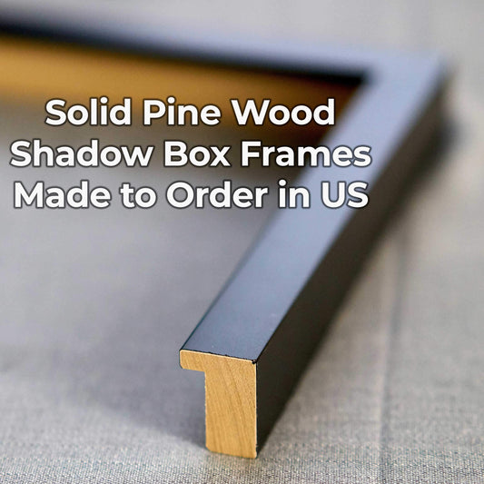 Shadow Box Gallery Wood Frames - Charcoal Gray DEEP Shadowbox Frame with a Display Depth of 3/4" - Shadowbox Frame includes Shatter Proof UV Acrylic Front, Acid Free Interior, and Hanging Hardware