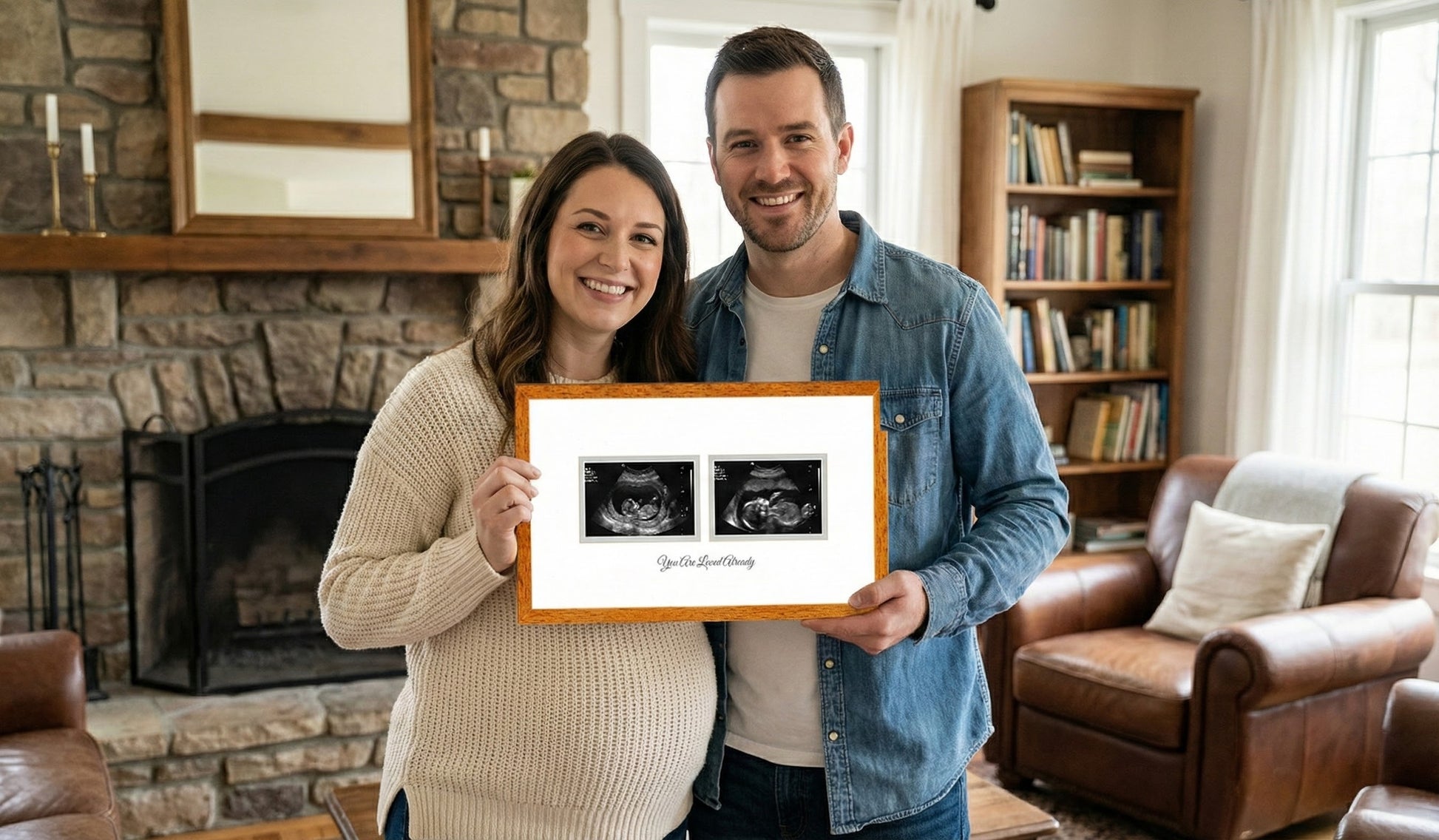 Double Sonogram Frame (Style 5) - size reference