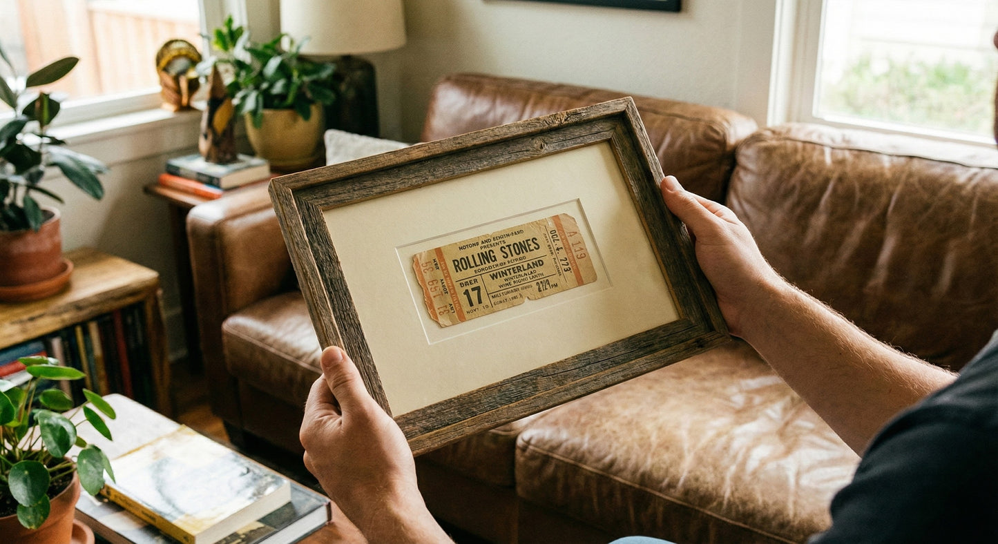 Ticket and Photo Memory Frame (Style 3) - size reference