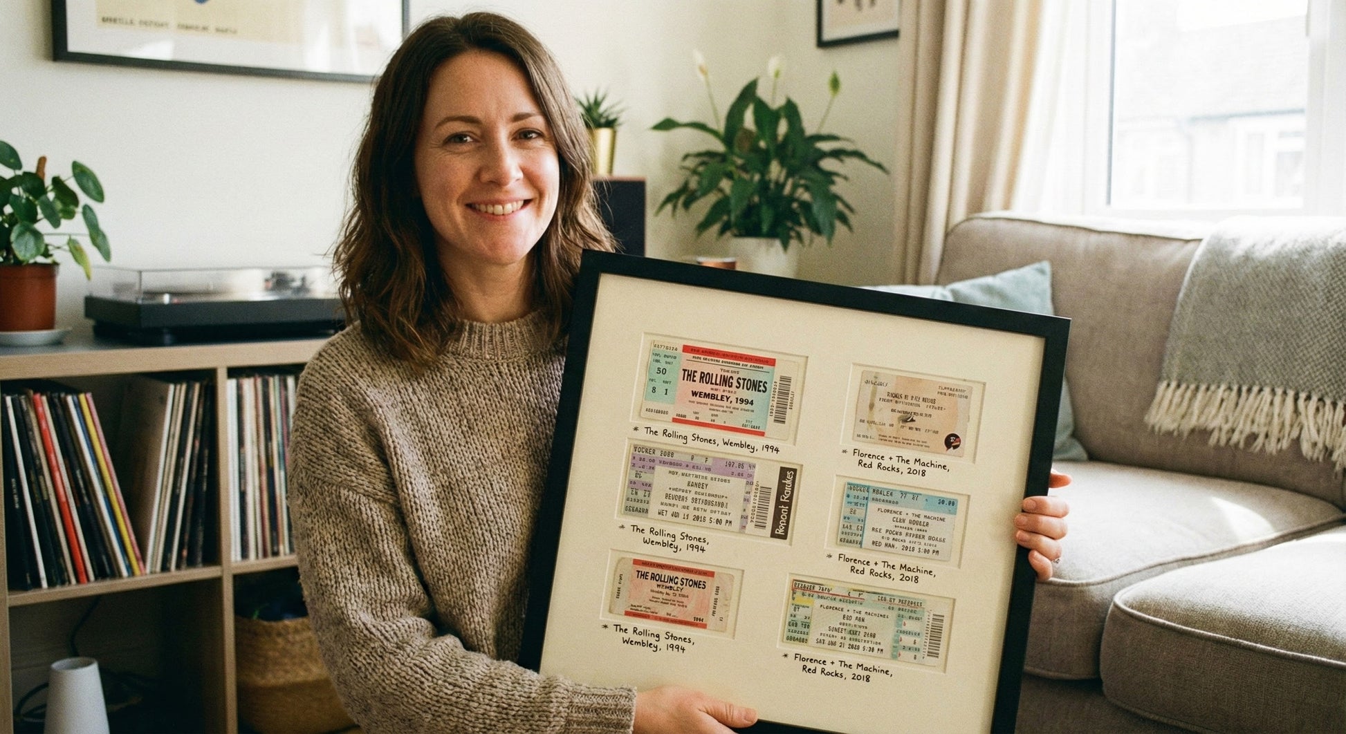 Ticket and Photo Memory Frame (Style 3) - angle view
