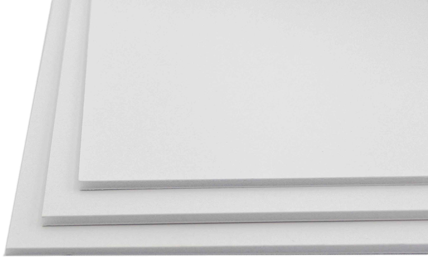 White Foamboards Acid-Free 3/16" White Foam Core for Framing, Presentations, Crafts & More 10 Pack of Foam Boards - corner and profile view