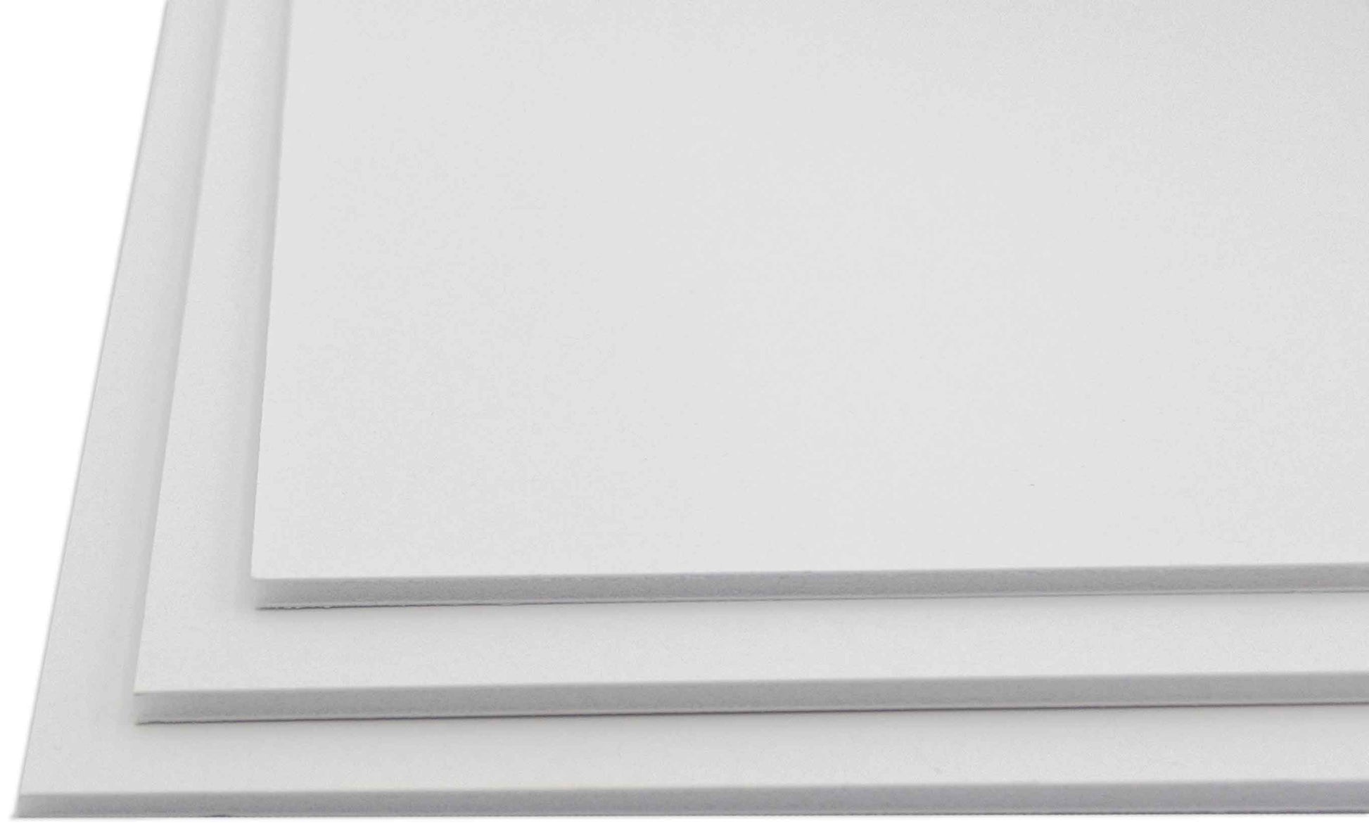 White Foamboards Acid-Free 3/16" White Foam Core for Framing, Presentations, Crafts & More 10 Pack of Foam Boards - corner and profile view